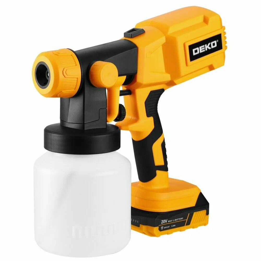 Краскопульт аккумуляторный DEKO SG20DK, 20В, 800 мл, 1x3,0Ач