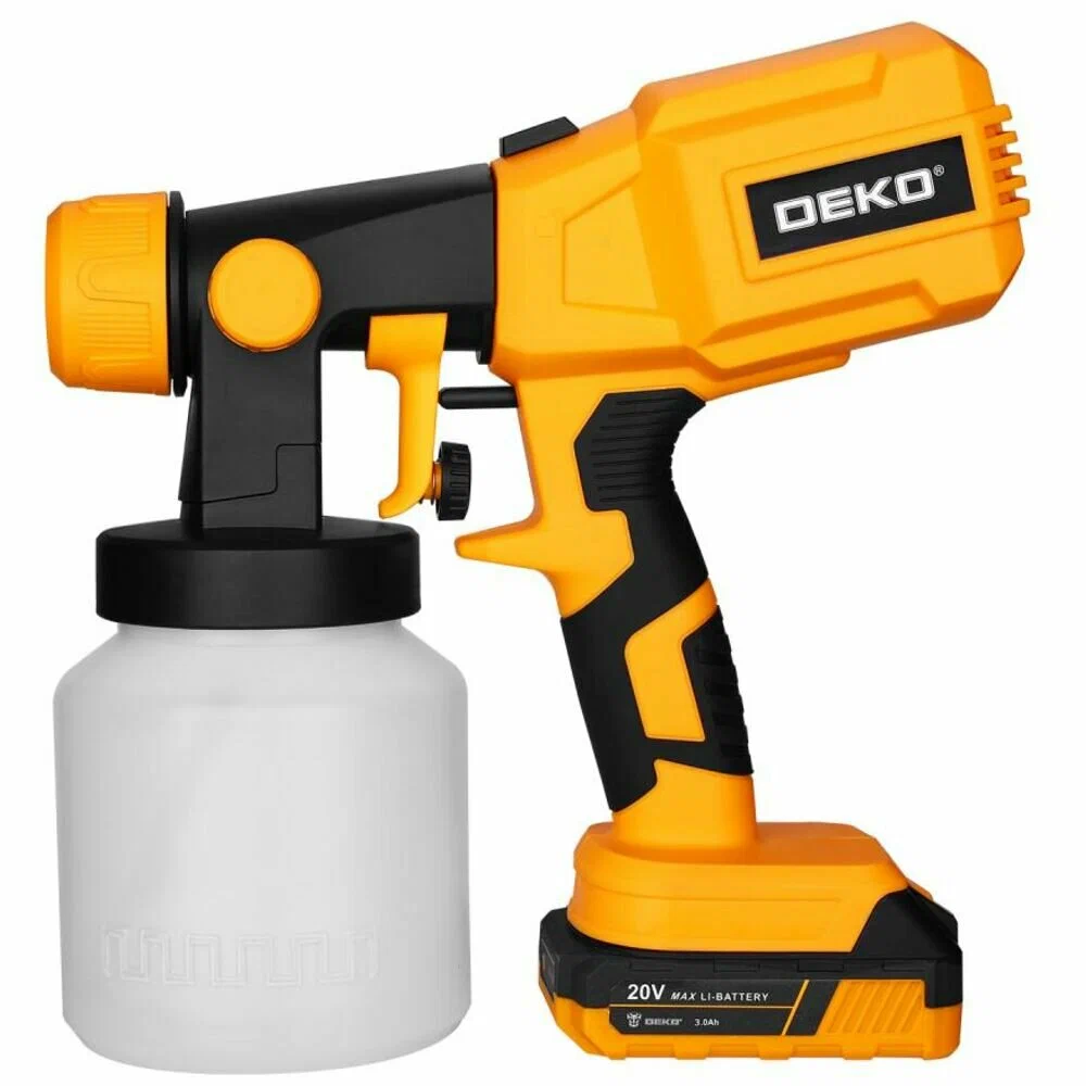 Краскопульт аккумуляторный DEKO SG20DK, 20В, 800 мл, 1x3,0Ач