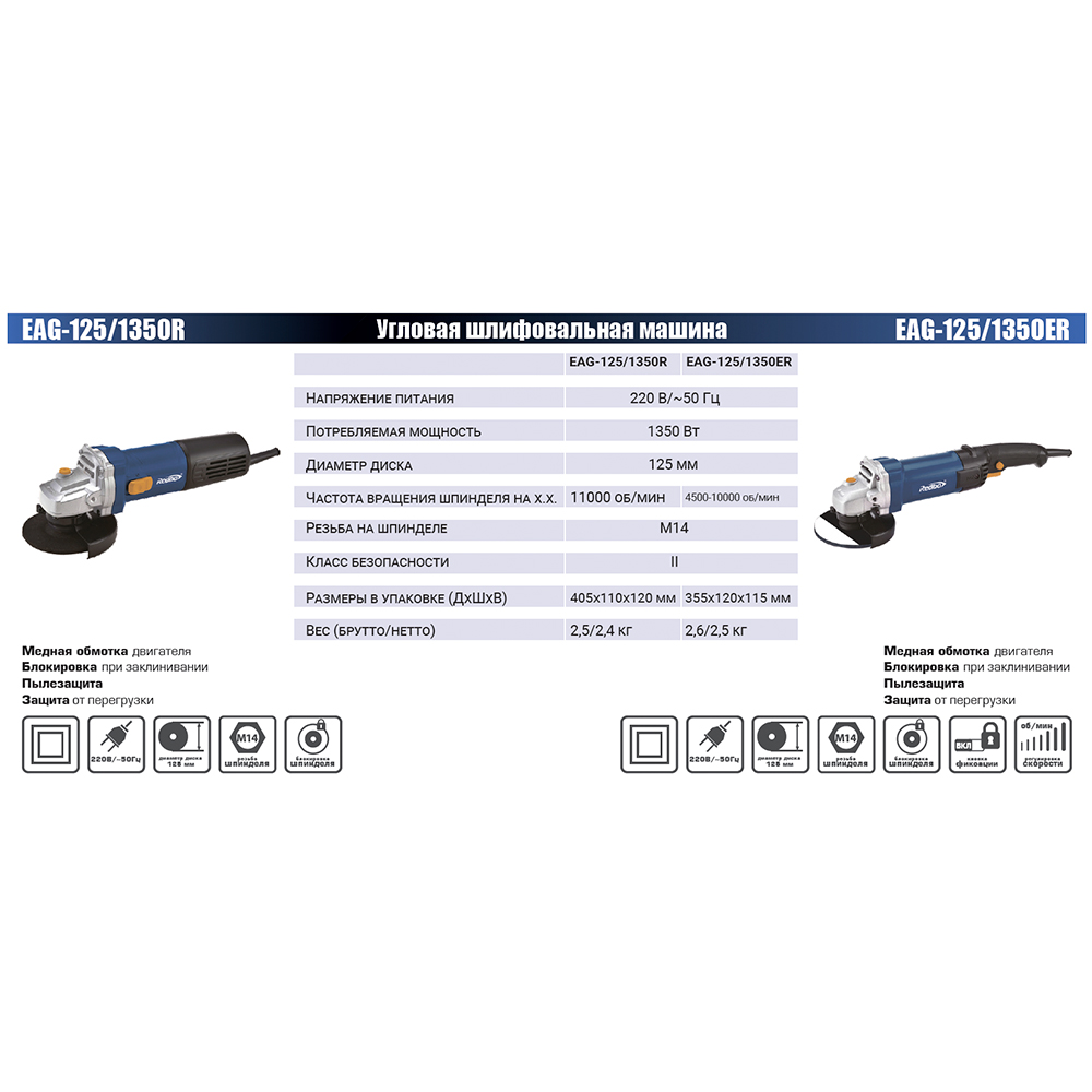 Redbo EAG125/1350R Машина шлифовальная угловая